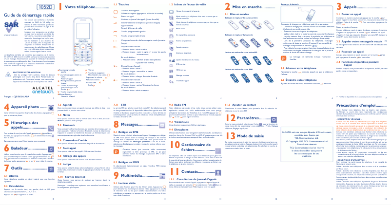 Image de la première page du manuel de l'appareil One Touch 1052