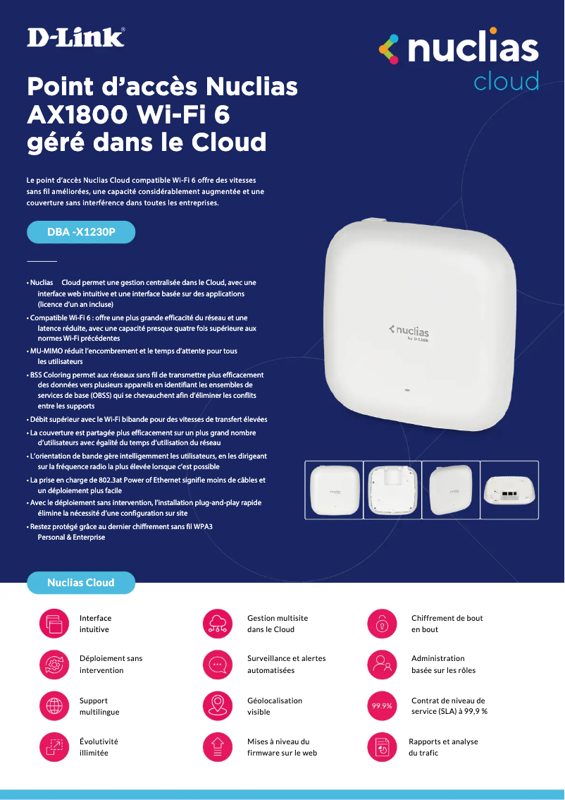 Page 1 de la notice Fiche technique D-Link DBA-X1230P