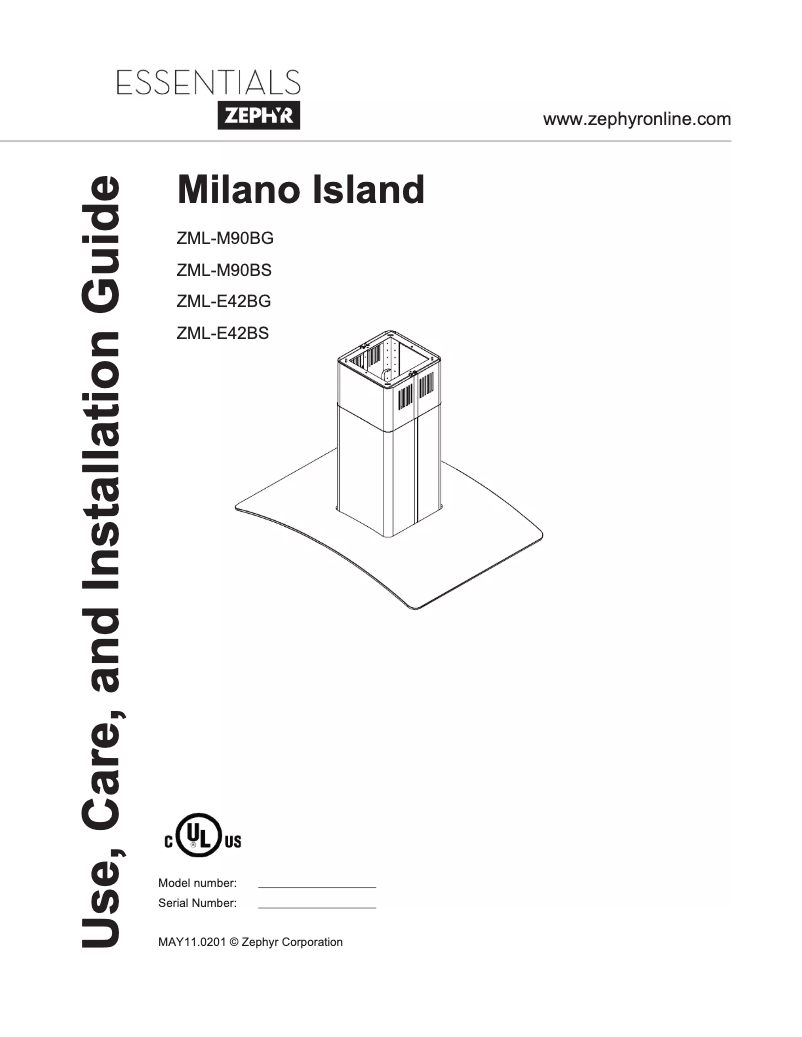 Page 1 de la notice Manuel utilisateur Zephyr ZMLE42BS
