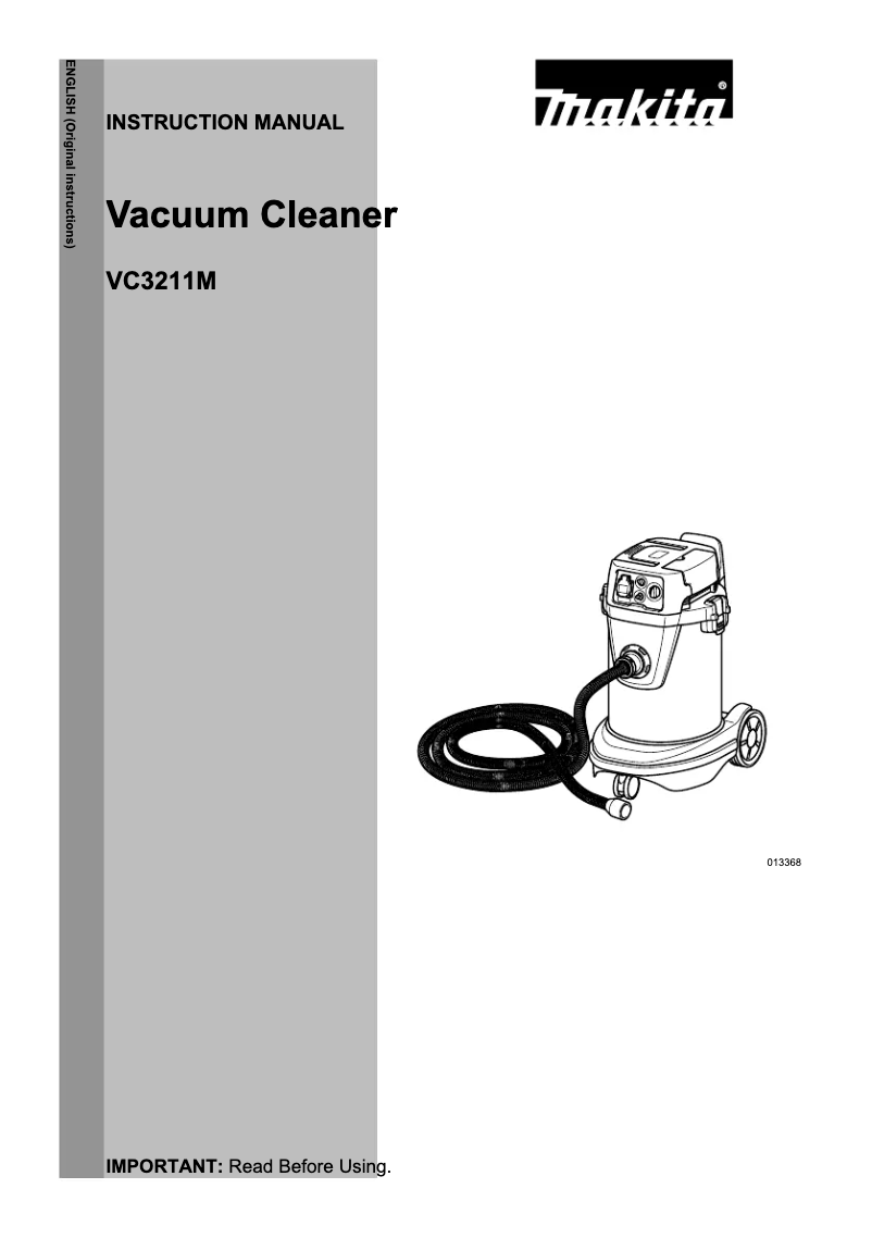 Page 1 de la notice Manuel utilisateur Makita VC3211M
