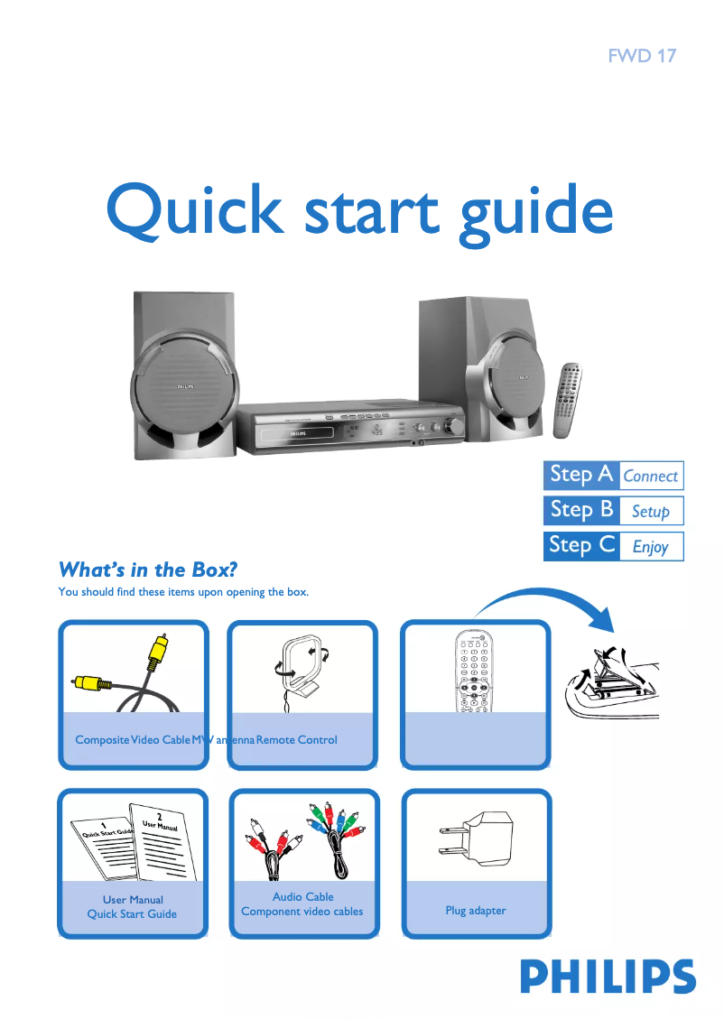 Page n°1 - Guide de démarrage rapide Philips FWD17