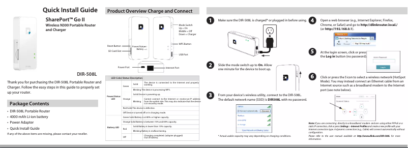 Page 1 de la notice Manuel utilisateur D-Link SharePort Go II DIR-508L
