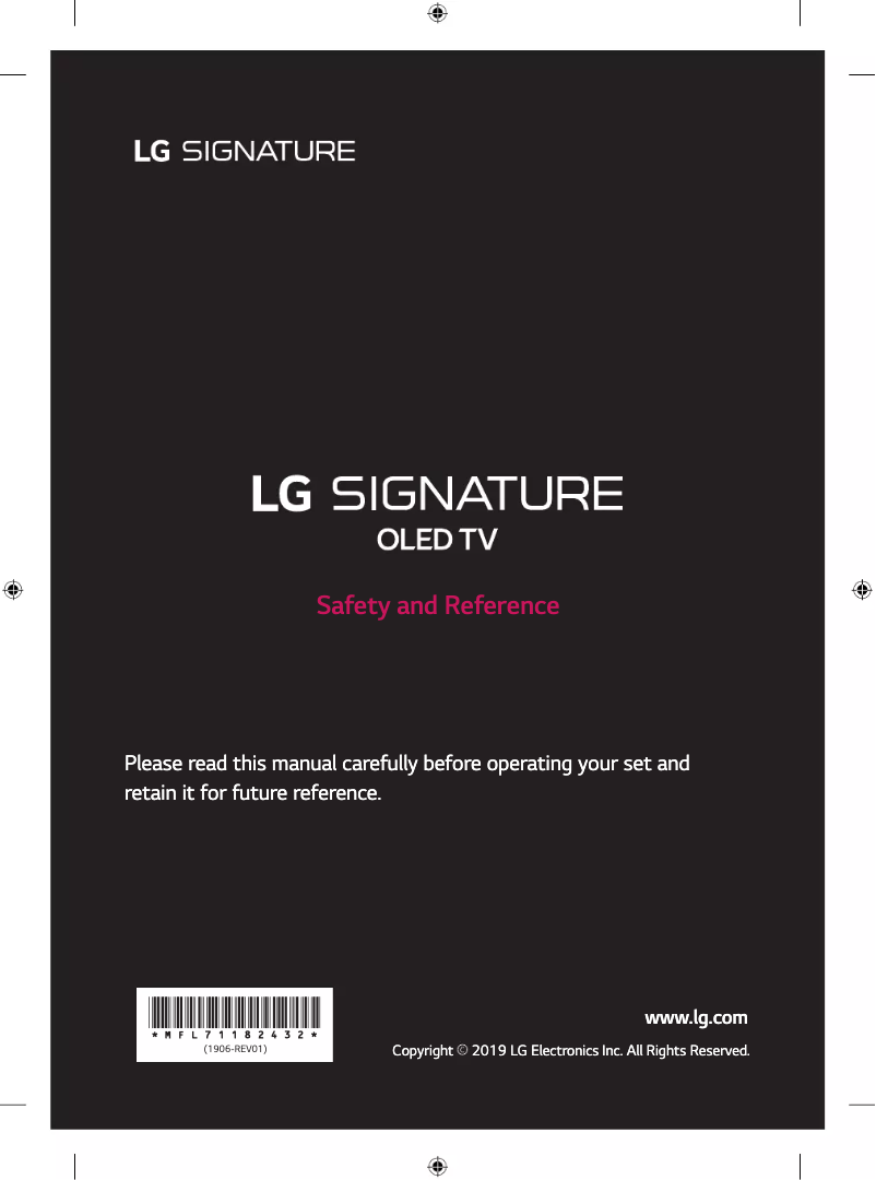 Image de la première page du manuel de l'appareil OLED77W9PTA