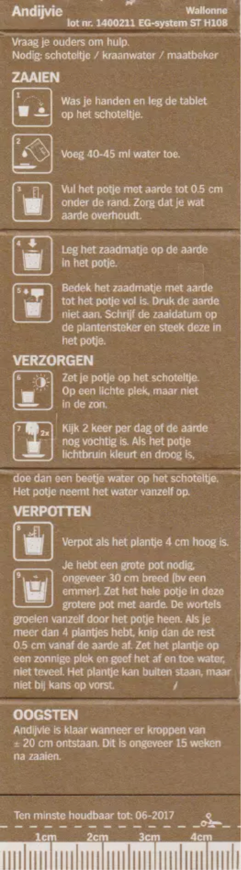 Page 1 de la notice Manuel utilisateur Albert Heijn Moestuintje Andijvie