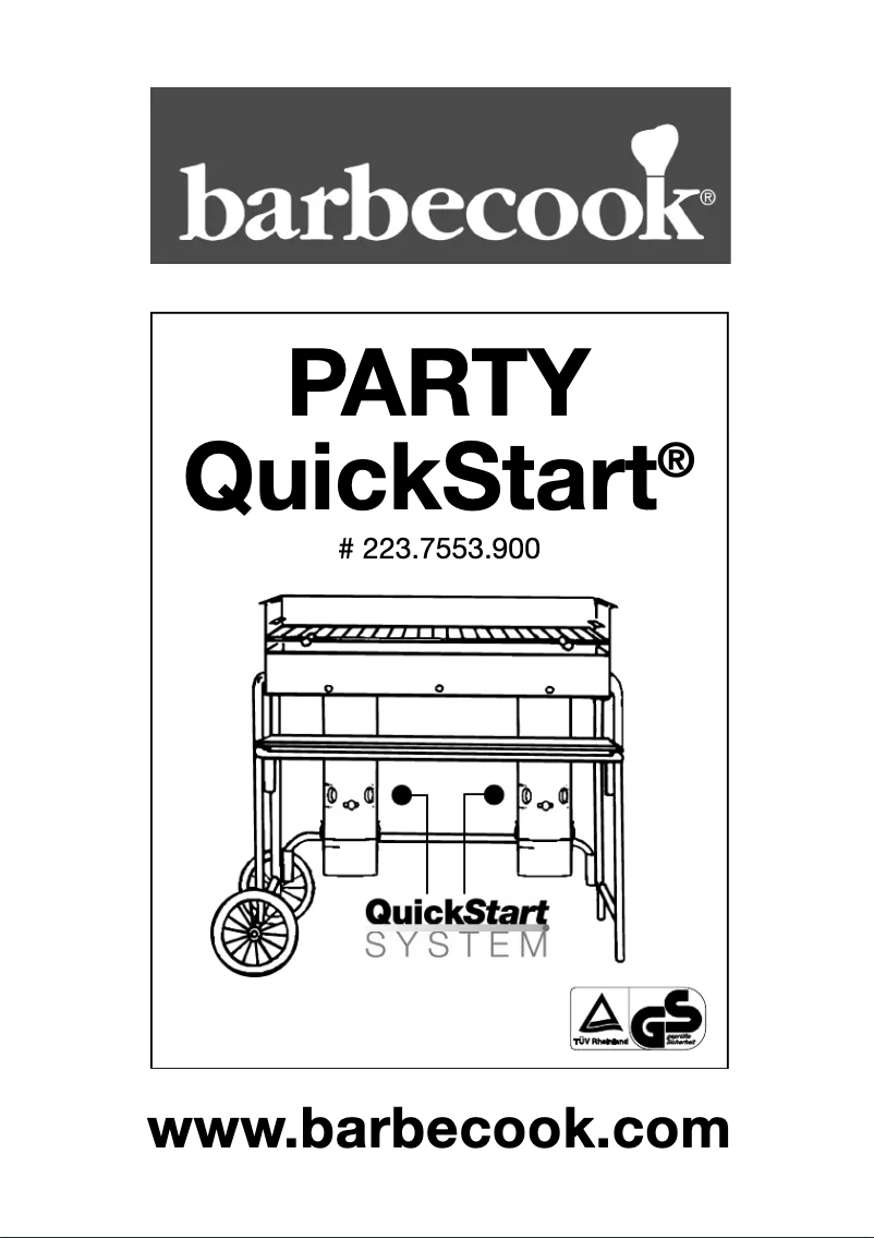 Page 1 de la notice Manuel utilisateur Barbecook Party Quickstart