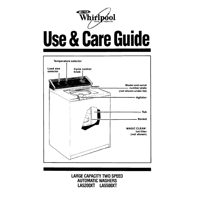 Page 1 de la notice Manuel utilisateur Whirlpool LA5500XT