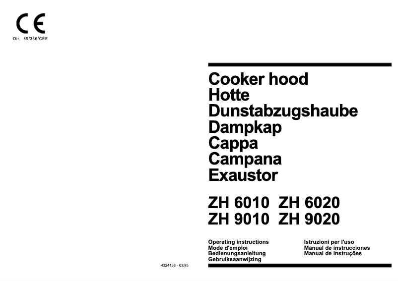 Page n°1 - Manuel utilisateur Zanussi ZH6010K