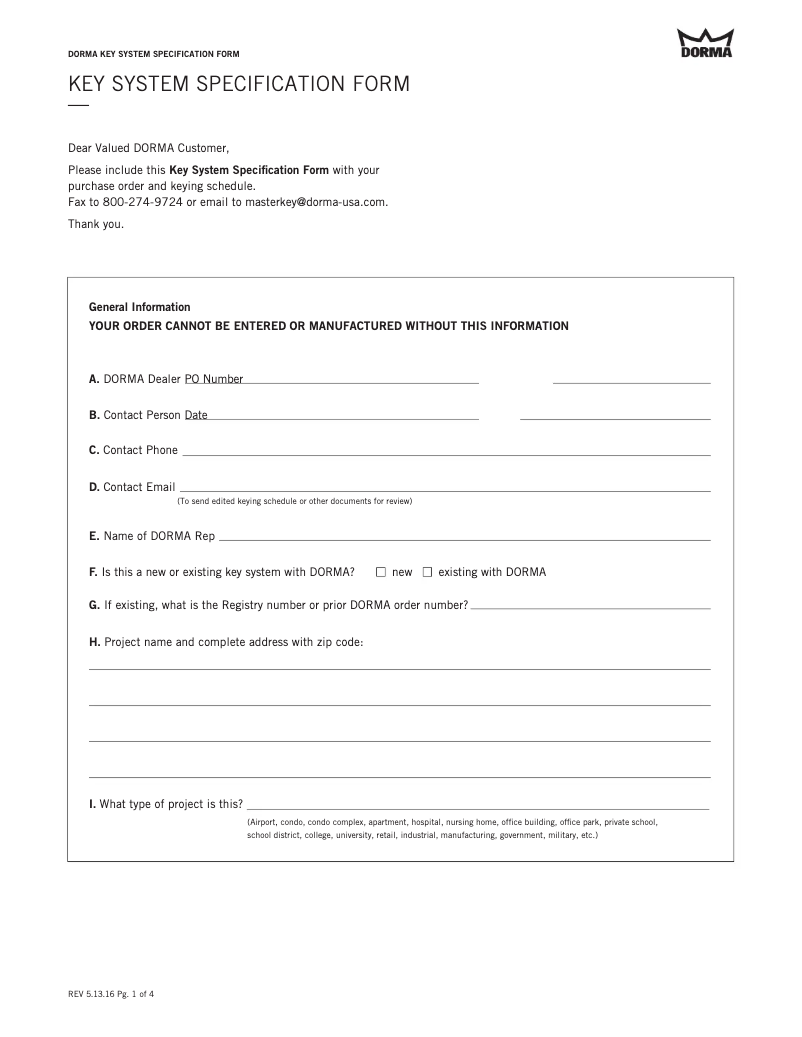 Page n°1 - Manuel utilisateur Dormakaba Master Key Systems