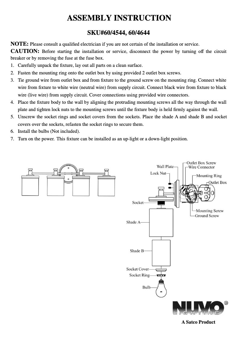 Page n°1 - Manuel utilisateur NUVO Decker 60/4644