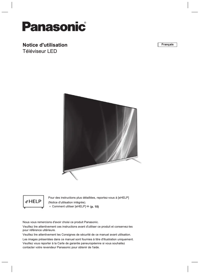 Page 1 de la notice Manuel utilisateur Panasonic TX-43JX700E