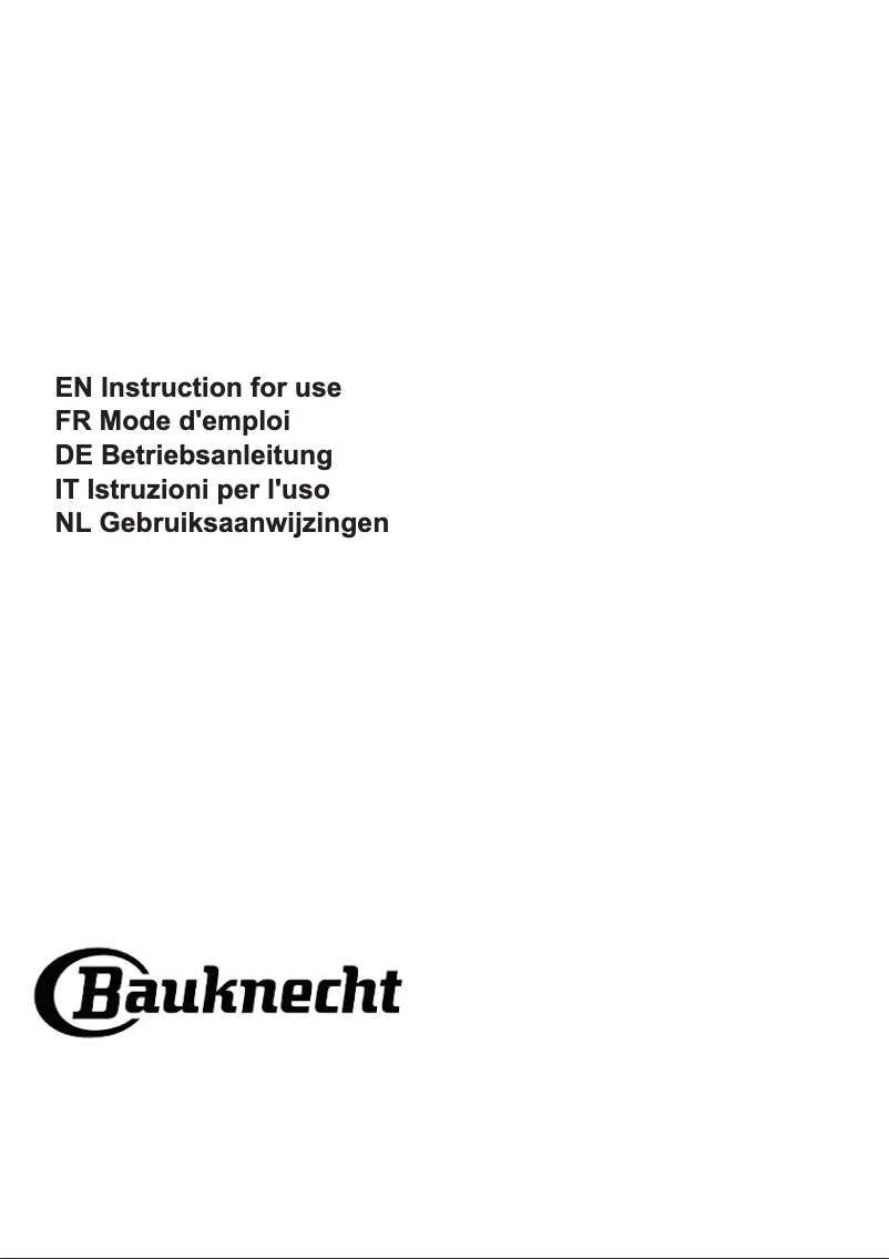 Page n°1 - Manuel utilisateur Bauknecht BHVS 91F LT DP K