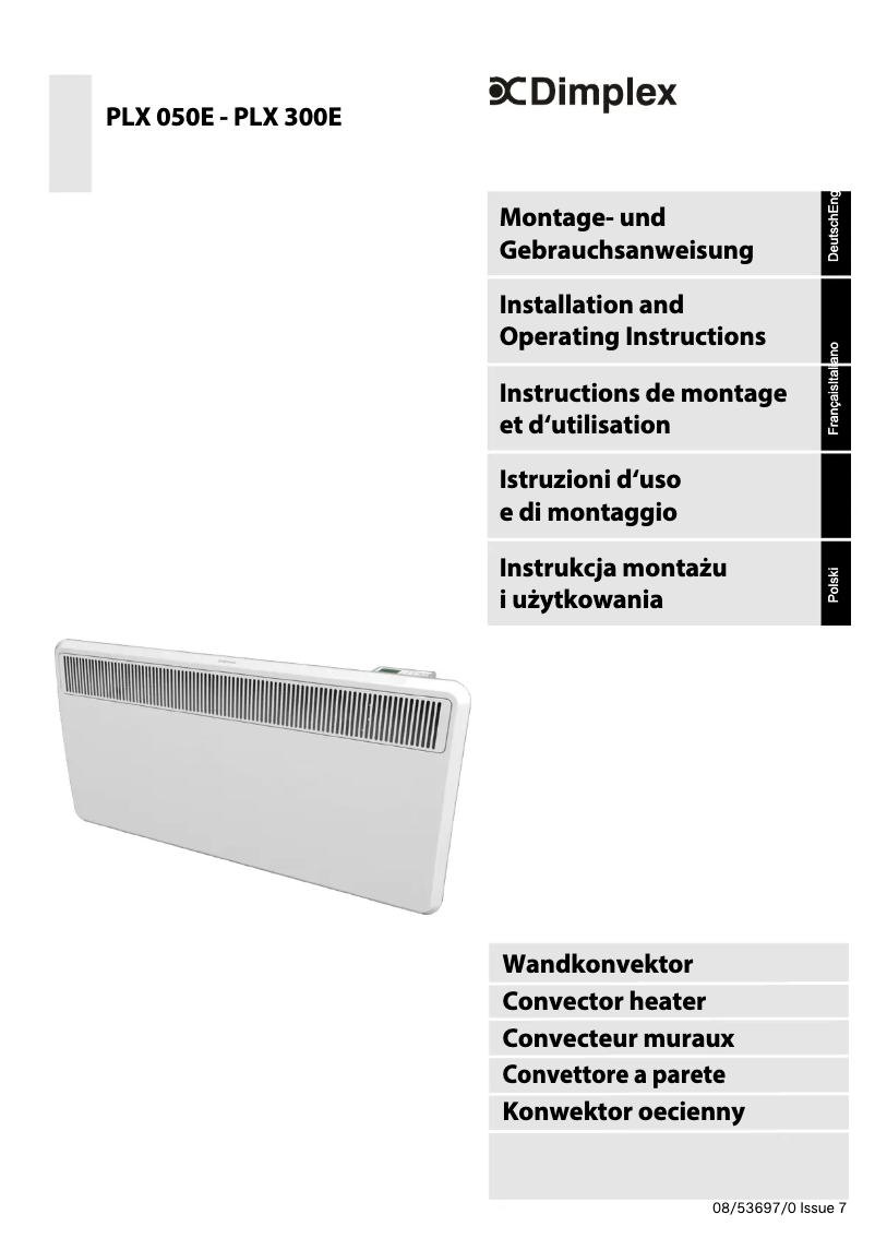 Page 1 de la notice Manuel utilisateur Dimplex PLX050E