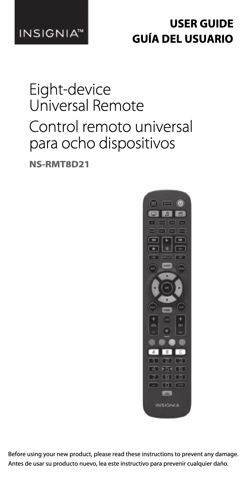 Image de la première page du manuel de l'appareil NS-RMT8D21
