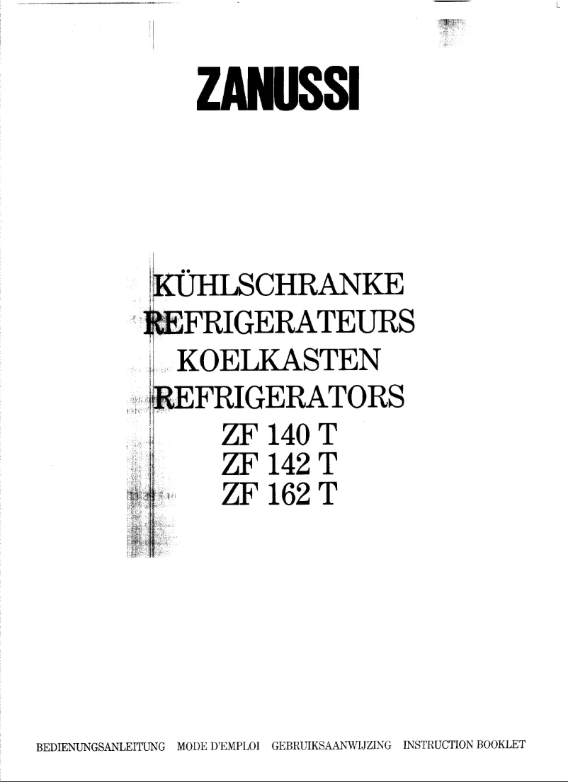 Page n°1 - Manuel utilisateur Zanussi ZF162T
