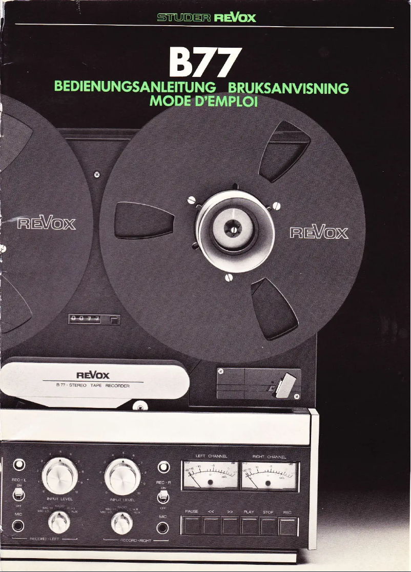 Page 1 de la notice Manuel utilisateur Revox B77