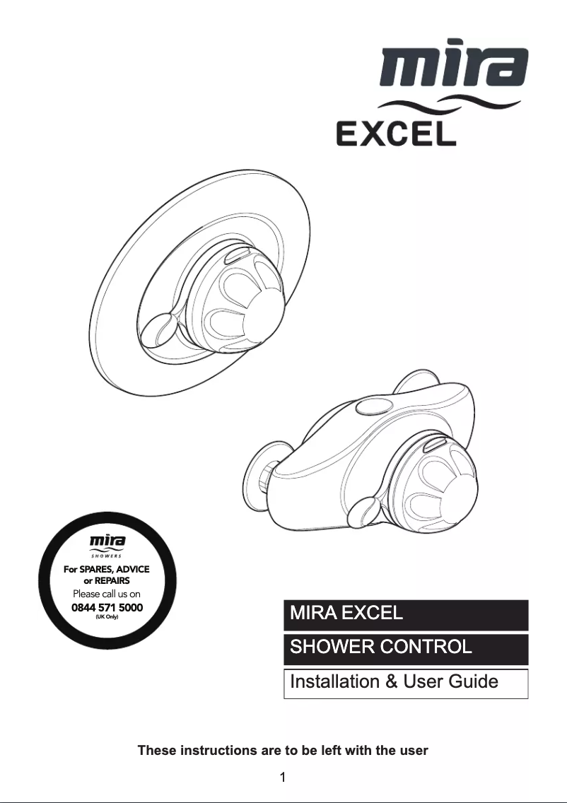 Page 1 de la notice Manuel utilisateur Mira Excel BIR