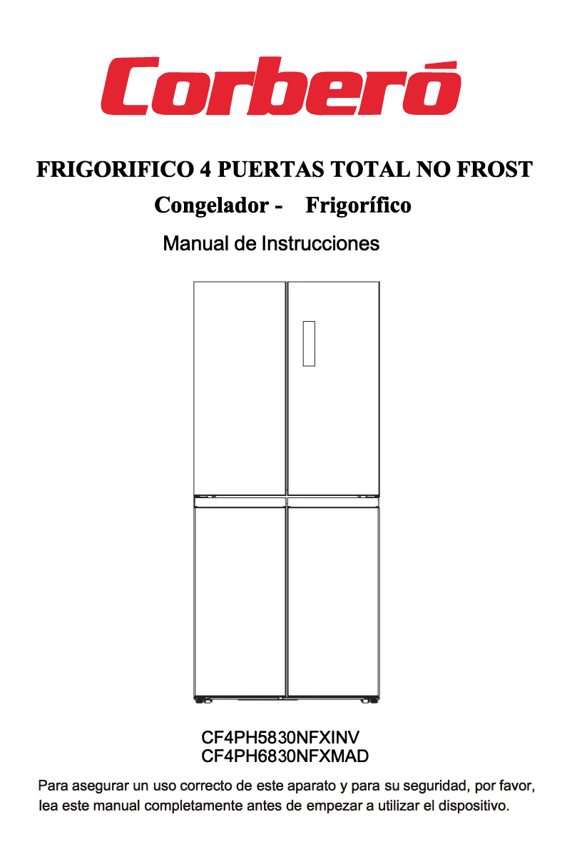 Page n°1 - Manuel utilisateur Corbero CF4PH5830NFXINV