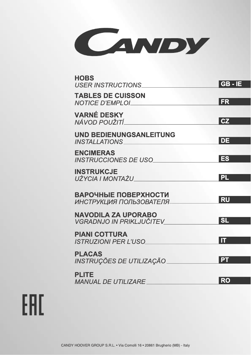 Page n°1 - Manuel utilisateur Candy CFX 64