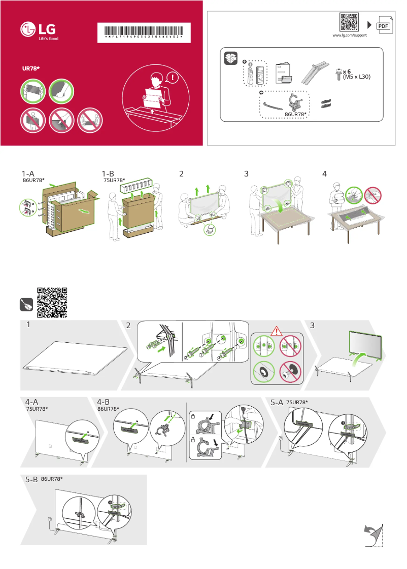 Page n°1 - Manuel utilisateur LG 75UR78006LK