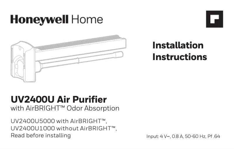 Image de la première page du manuel de l'appareil UV2400XLAM1/U