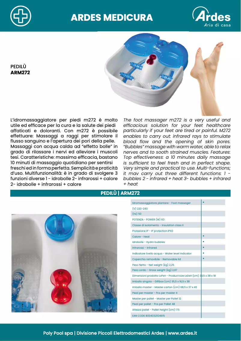 Page n°1 - Fiche technique Ardes ARM272