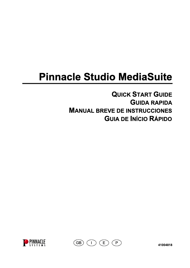 Page 1 de la notice Manuel utilisateur Avid Studio MediaSuite