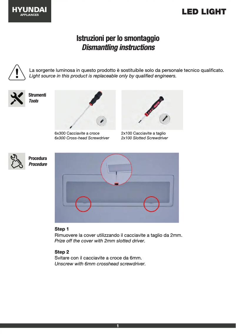 Page 1 de la notice Instructions / montage Hyundai CBHN-47SNV1XD0