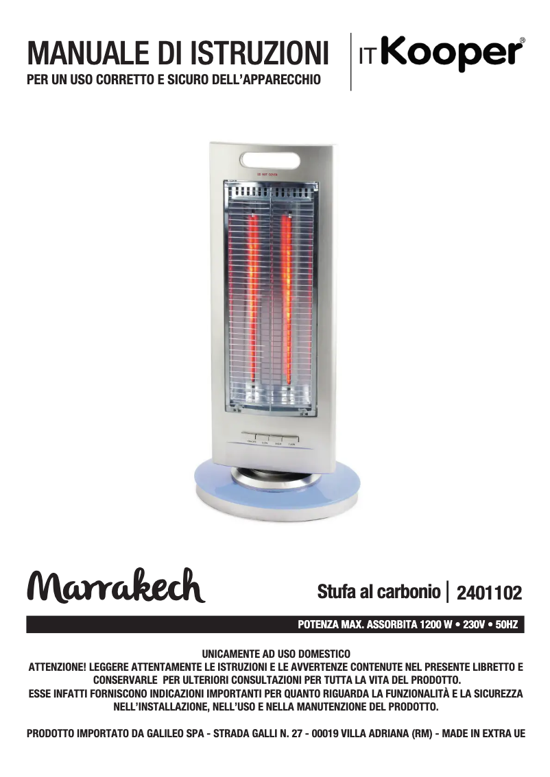 Page 1 de la notice Manuel utilisateur Kooper 2401102