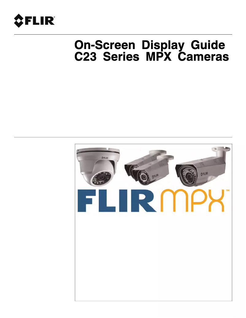 Page 1 de la notice Manuel utilisateur FLIR MPX C237VC
