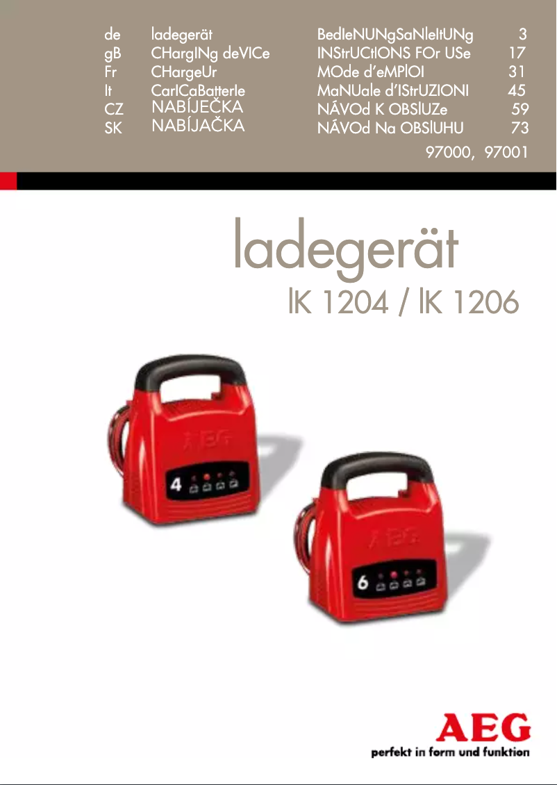Page n°1 - Manuel utilisateur AEG LK 1206