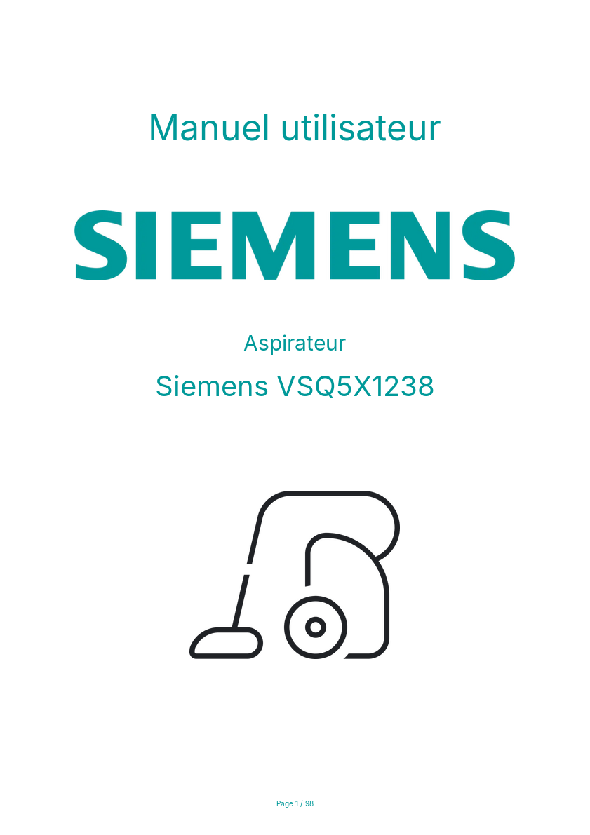 Page n°1 - Manuel utilisateur Siemens VSQ5X1238