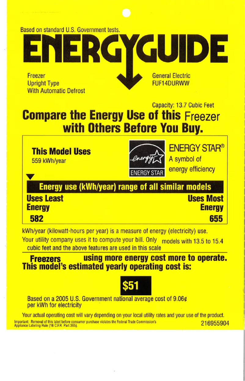 Image de la première page du manuel de l'appareil FUF14DURWW