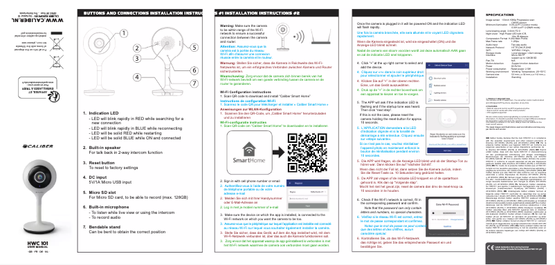 Page n°1 - Manuel utilisateur Caliber HWC 101
