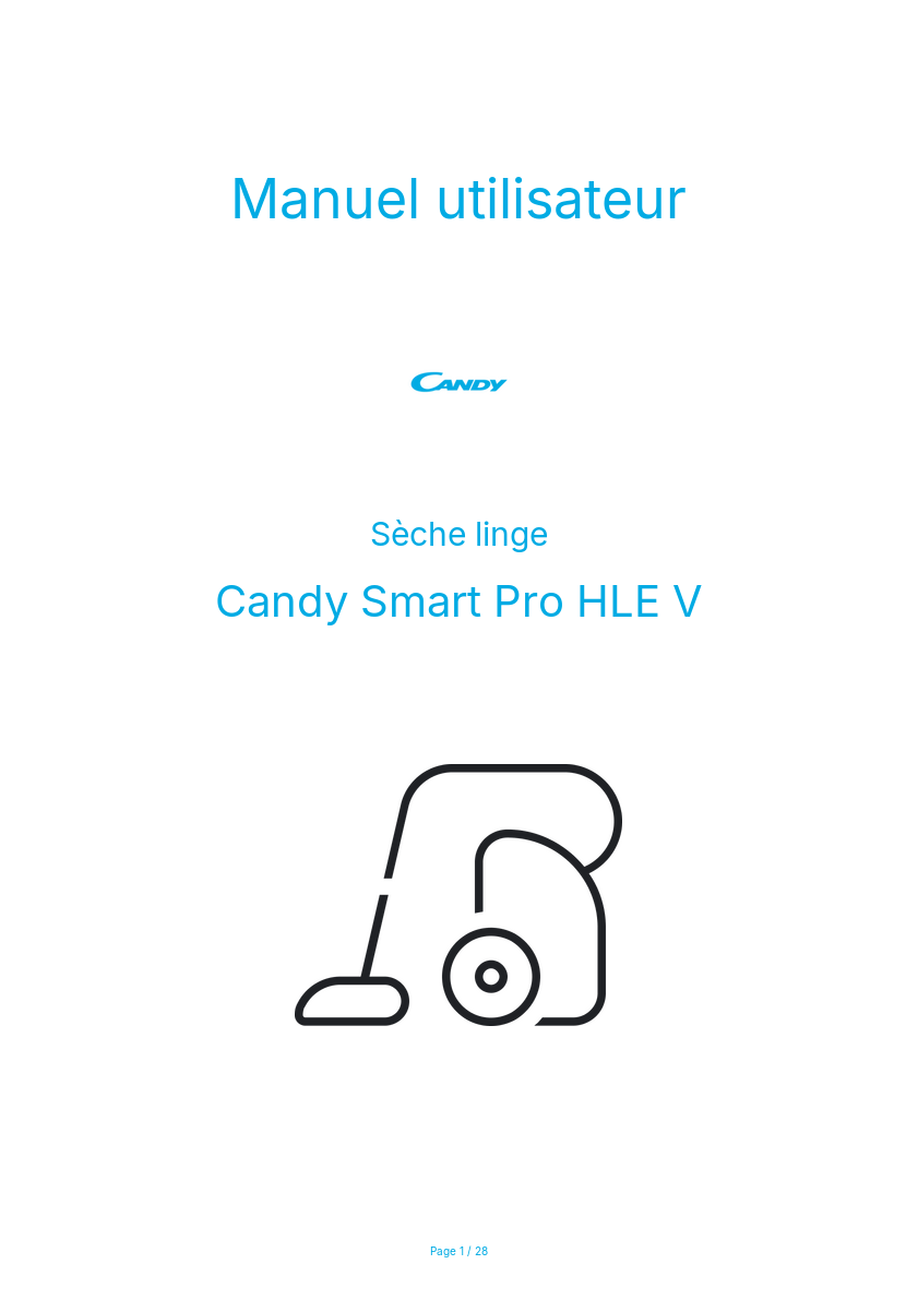 Page n°1 - Manuel utilisateur Candy Smart Pro HLE V