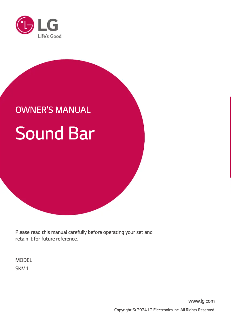 Page n°1 - Manuel utilisateur LG SKM1