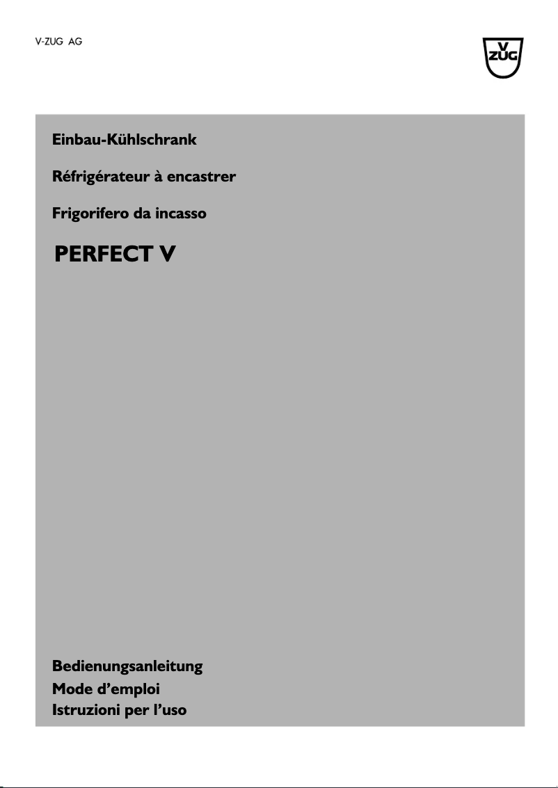 Page n°1 - Manuel utilisateur V-Zug Perfect V