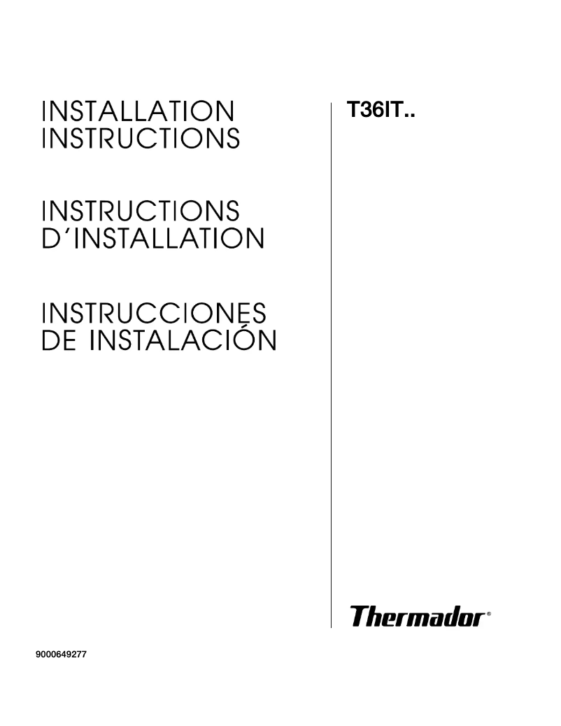 Página 1 del manual Manual de usuario Thermador T36IT800NP