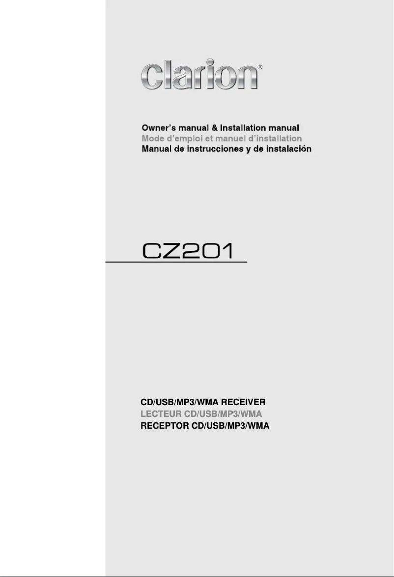 Page n°1 - Manuel utilisateur Clarion CZ201