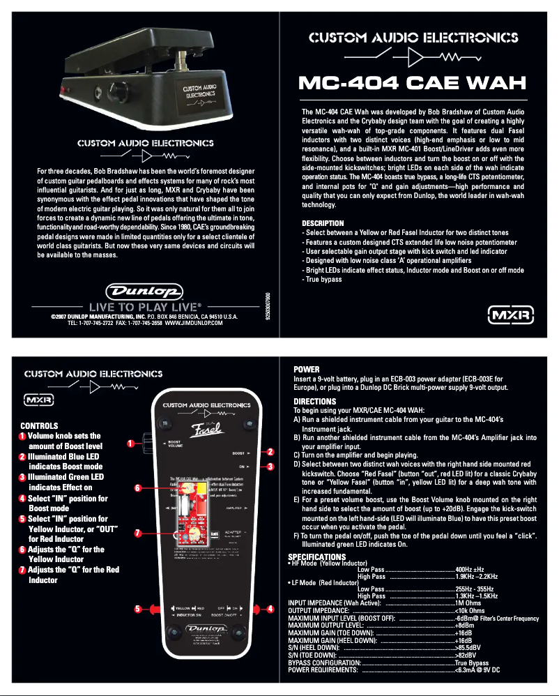 Página 1 del manual Manual de usuario MXR MC-404 CAE WAH