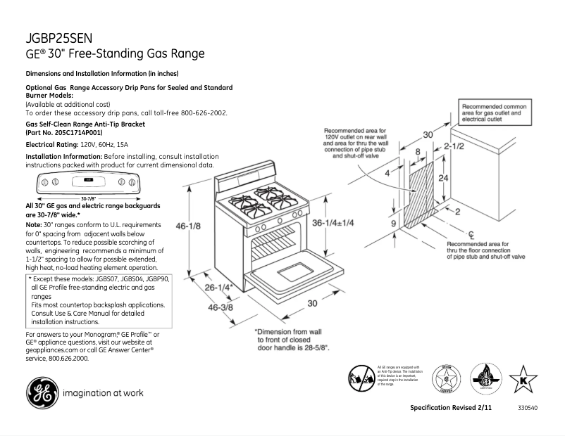 Image de la première page du manuel de l'appareil JGBP25SENSS