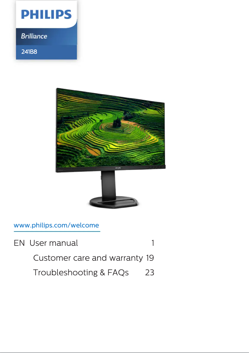 Página 1 del manual Manual de usuario Philips B Line 241B8QTAA