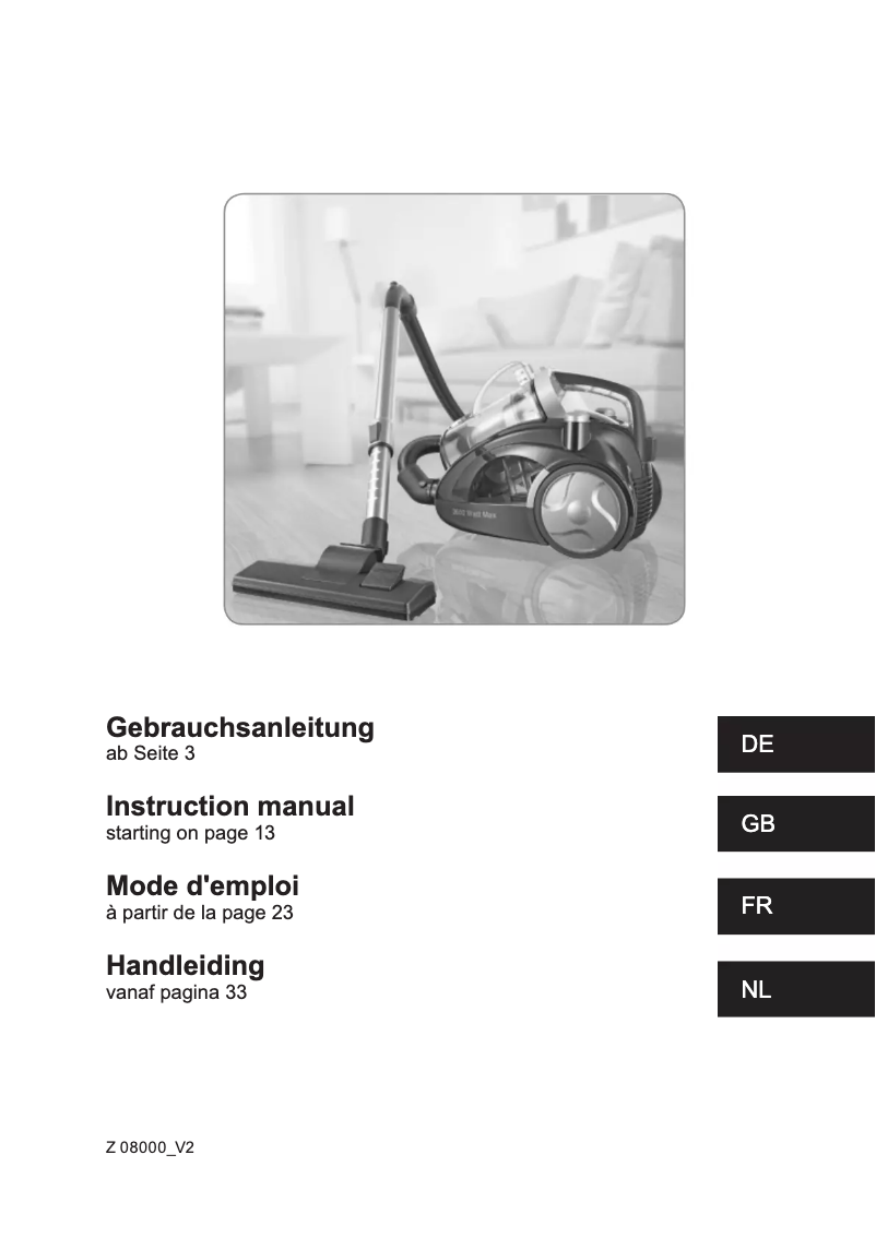 Página 1 del manual Manual de usuario Cleanmaxx Z 08000