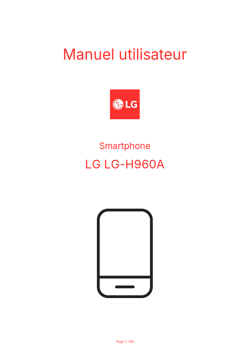 Image de la première page du manuel de l'appareil LG-H960A
