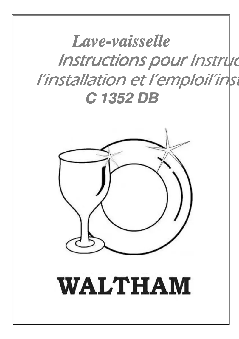 Page n°1 - Manuel utilisateur Waltham C 1352 DB