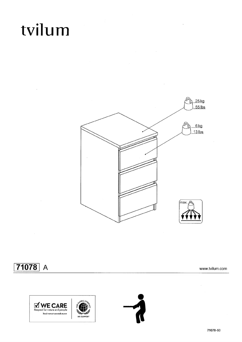 Page 1 de la notice Manuel utilisateur JYSK Brondby (50x40x70)