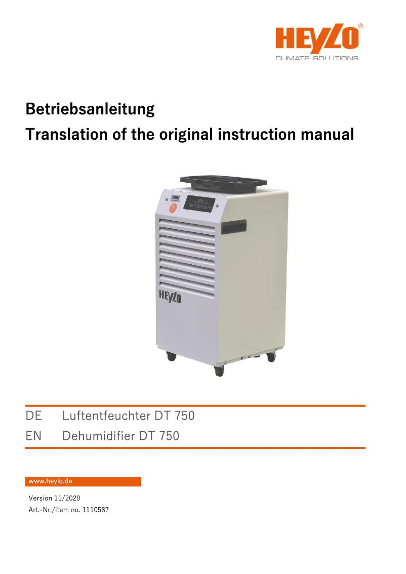 Page n°1 - Manuel utilisateur Heylo DT 750