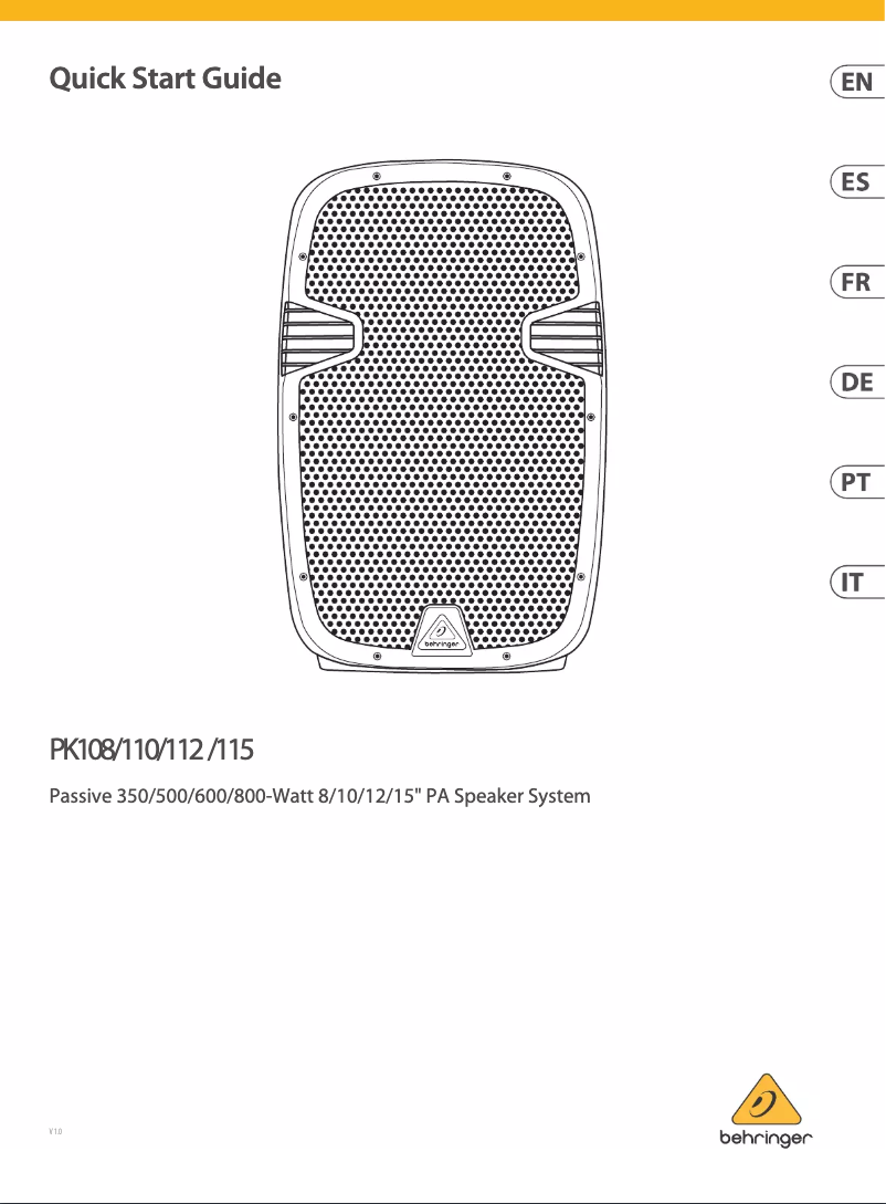 Image de la première page du manuel de l'appareil PK108