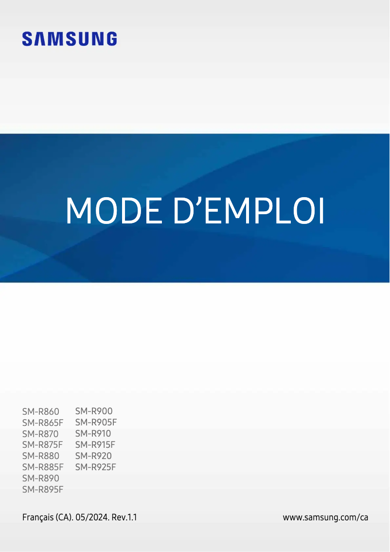 Page n°1 - Manuel utilisateur Samsung Galaxy Watch 5 Pro