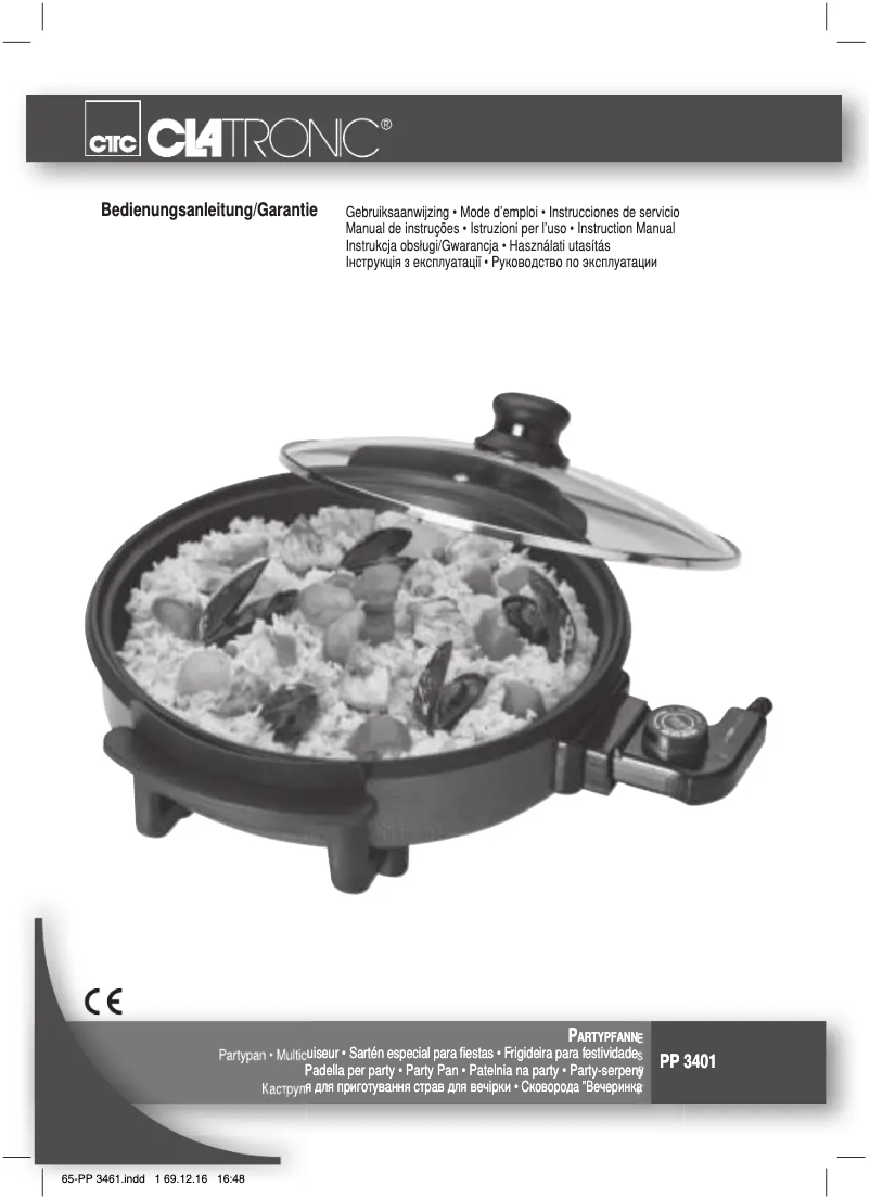 Page 1 de la notice Manuel utilisateur Clatronic PP 3401