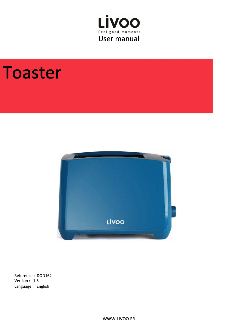 Page n°1 - Manuel utilisateur Livoo DOD162